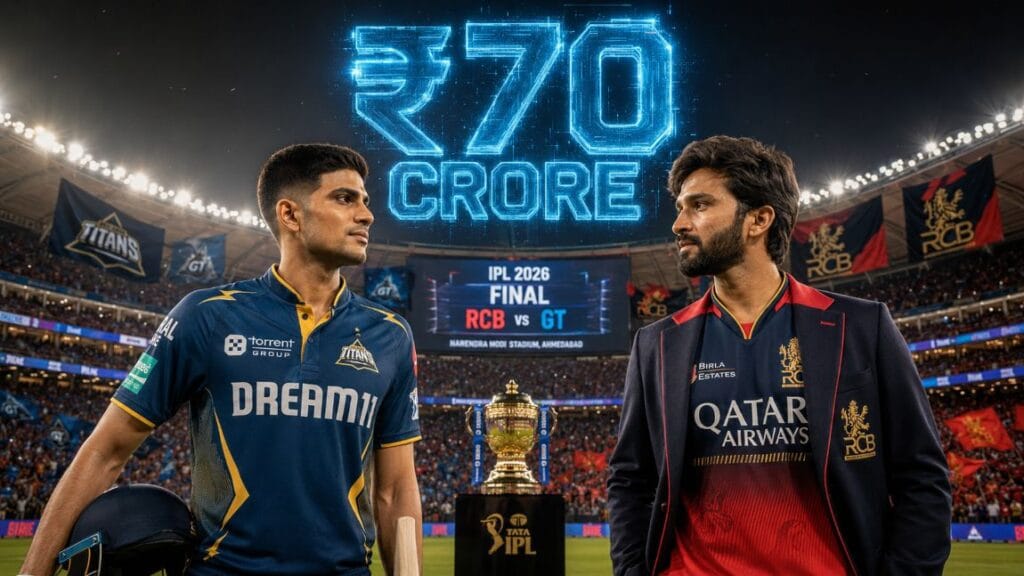 IPL Final 2026 – RCB vs GT captains Shubman Gill and Rajat Patidar face off in a ₹70 crore leadership test at Narendra Modi Stadium. Includes rain reserve day rules, prize money ₹20 crore, and key player battles like Gill vs Bhuvi (6 dismissals) and Kohli vs Siraj (Kohli never out).