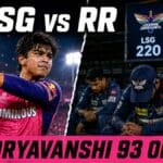 Vaibhav Sooryavanshi batting for Rajasthan Royals against Lucknow Super Giants in LSG vs RR IPL 2026 match 64 at Sawai Mansingh Stadium Jaipur